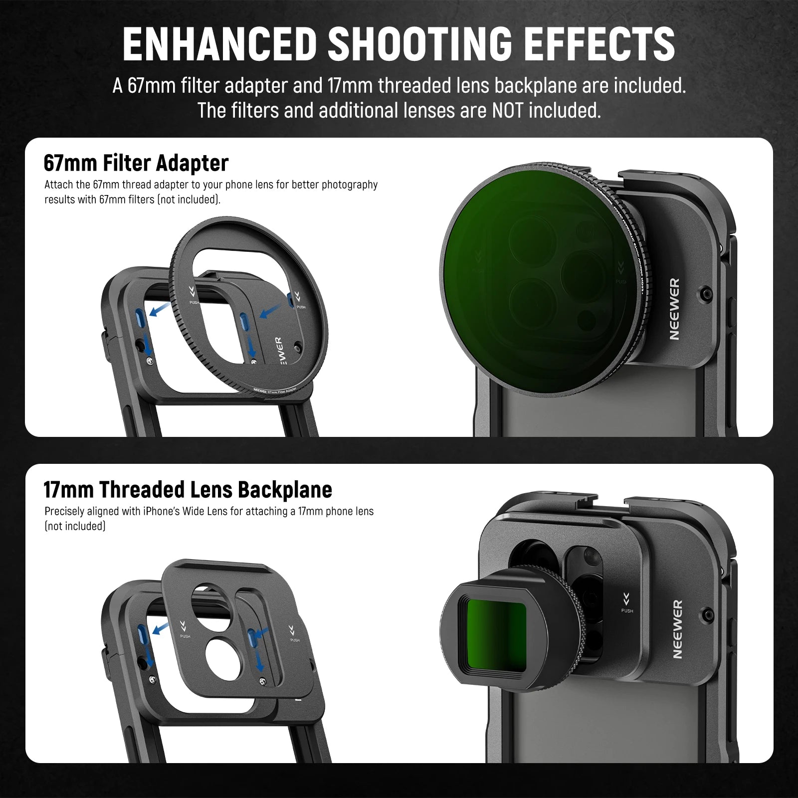 Aluminum IPhone 15 Pro/Pro Max Rig Aluminum with Dual Handles