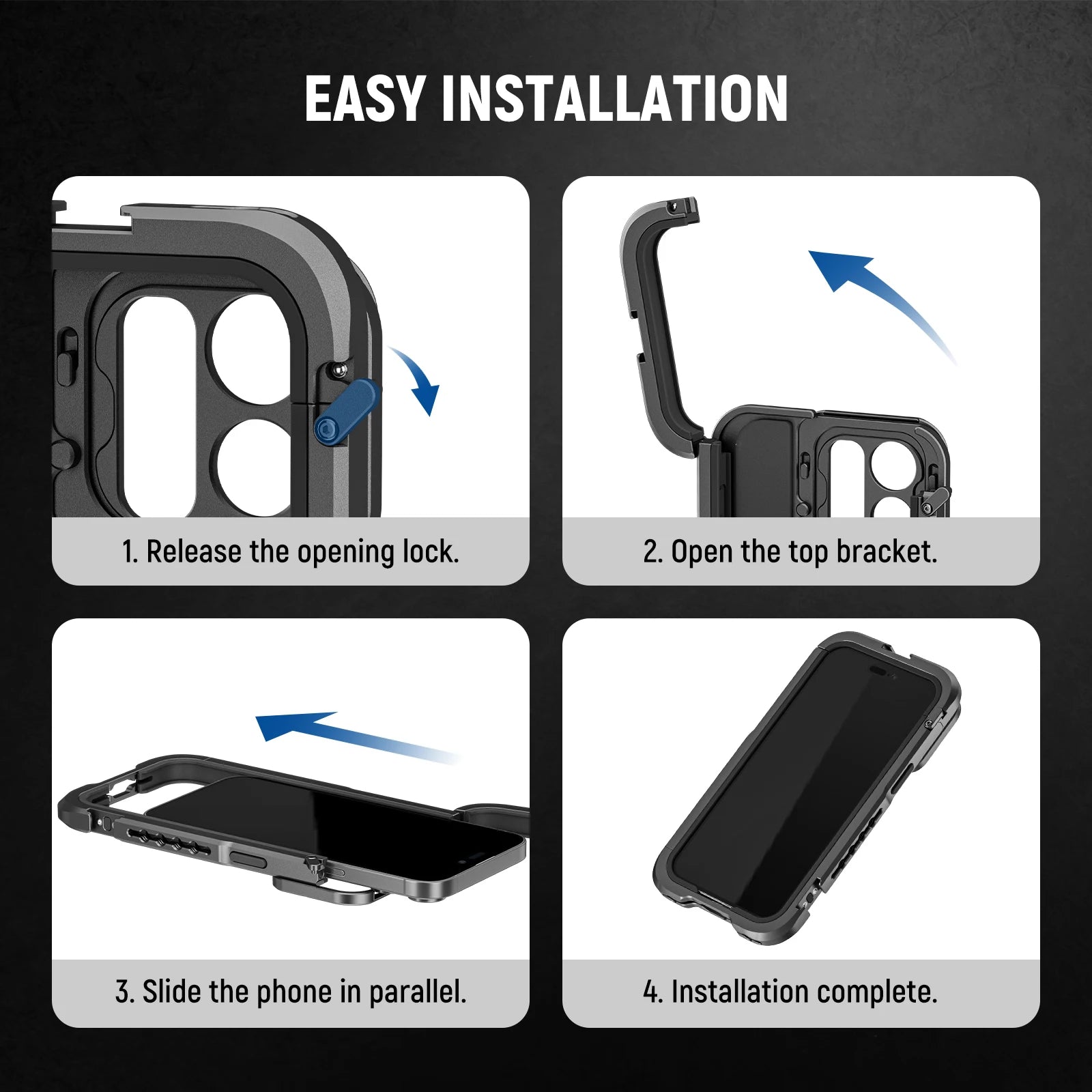 Aluminum IPhone 15 Pro/Pro Max Rig Aluminum with Dual Handles